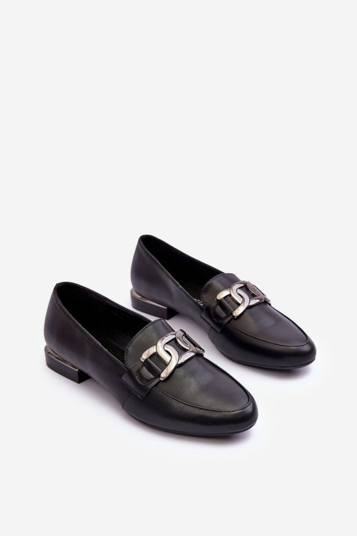 naiste mokassiinid kaunistustega mustad Camilena