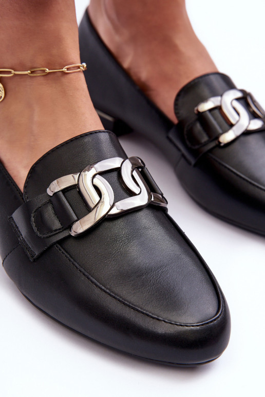 naiste mokassiinid kaunistustega mustad Camilena