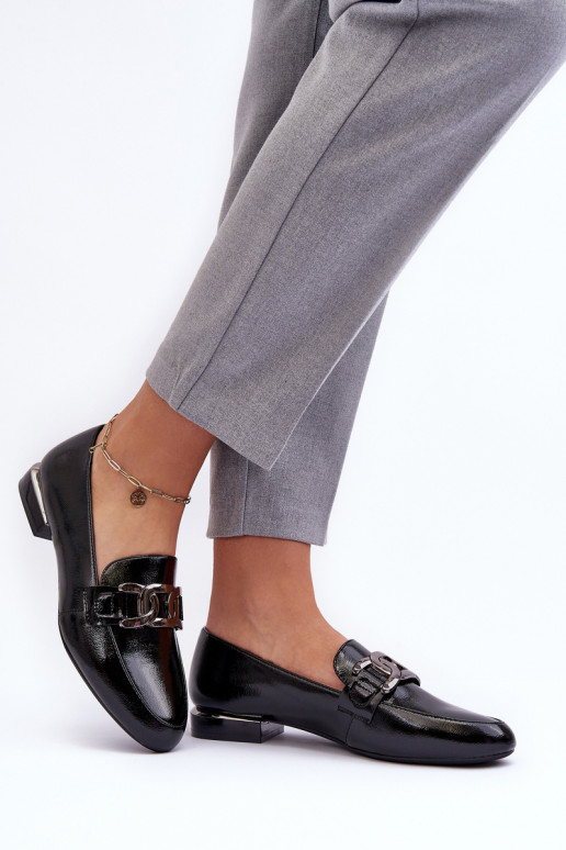 naiste mokassiinid Laque kaunistustega mustad Camilena