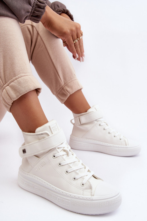 naiste saapad voodriga platvormiga Big Star valget värvi MM274006