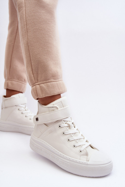 naiste saapad voodriga platvormiga Big Star valget värvi MM274006