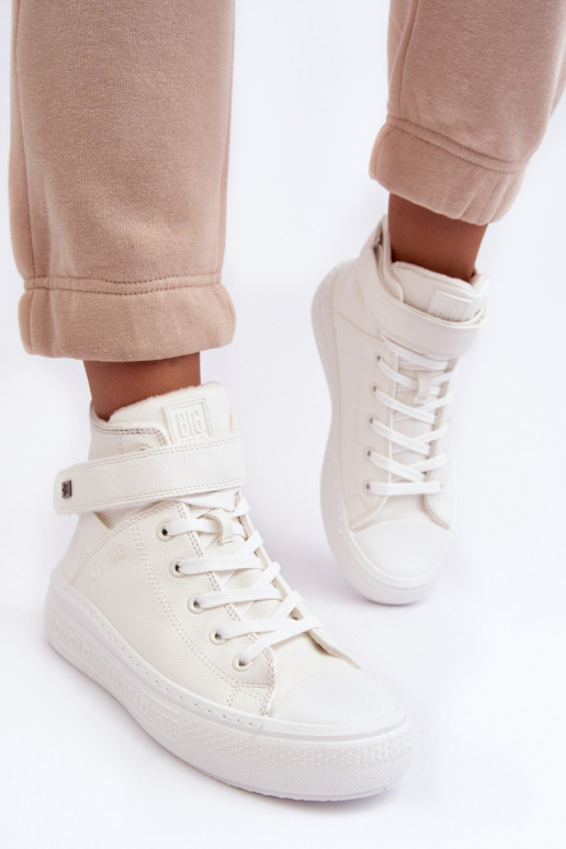 naiste saapad voodriga platvormiga Big Star valget värvi MM274006