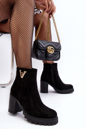 Naiste poolsaapad kaunistustega mustad Strong 2