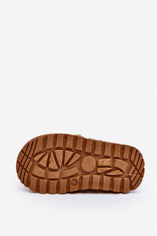 Plätud Laste jalanõud karusnahaga pruunid värvi Birasta Plätud Laste jalanõud karusnahaga pruunid värvi Birasta