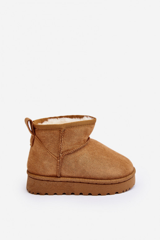 Nööpidega lumesaapad Naiste poolsaapad voodriga pruunid värvi Nallita