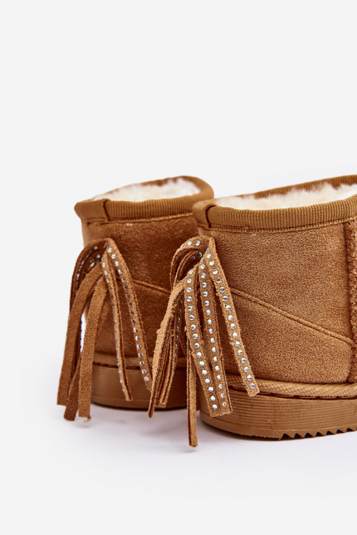 Laste talvesaapad narmastega pruunid värvi Mikyla