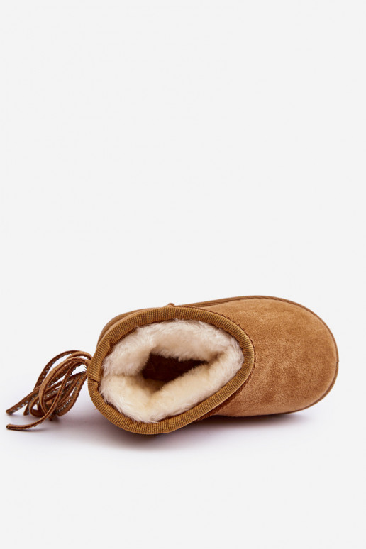 Laste talvesaapad narmastega pruunid värvi Mikyla