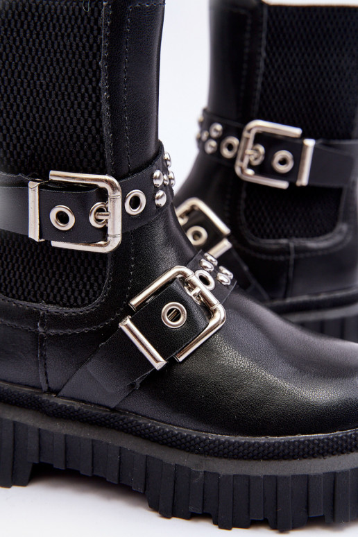 stiilsed saapad tõmblukuga Laste mustad Adeneia