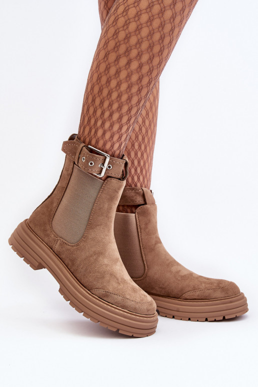 seemisnakhsed stiilsed saapad  beeži värvi Ozaro