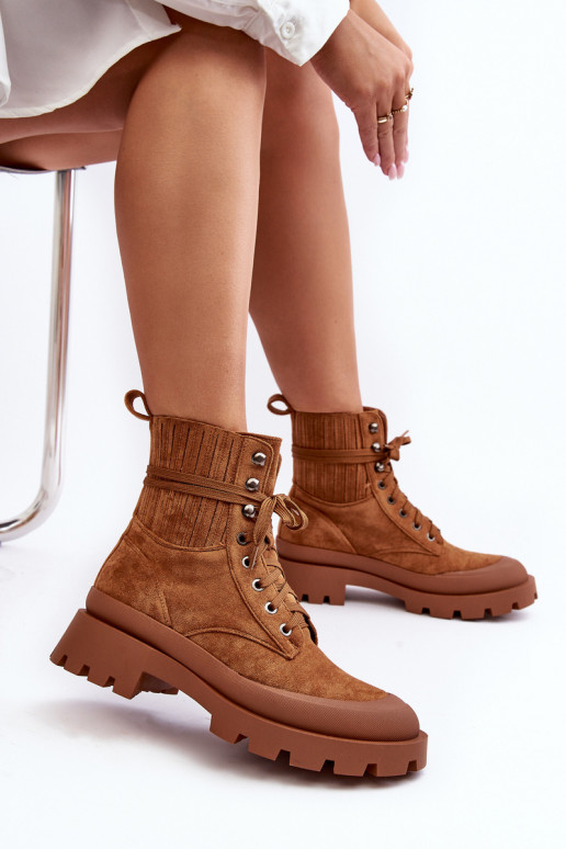 Naiste poolsaapad jalanõud   nööritavad pruunid värvi Gordts Naiste poolsaapad jalanõud   nööritavad pruunid värvi Gordts