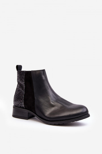 Naiste poolsaapad laiade nööridega litritega mustad Messio 2