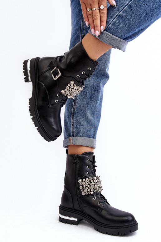 voodriga saapad Kaunistustega mustad Lennen