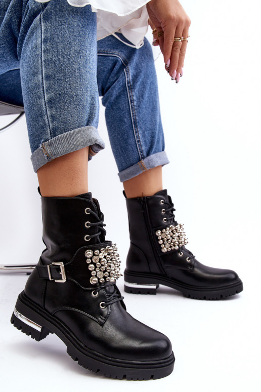 voodriga saapad Kaunistustega mustad Lennen