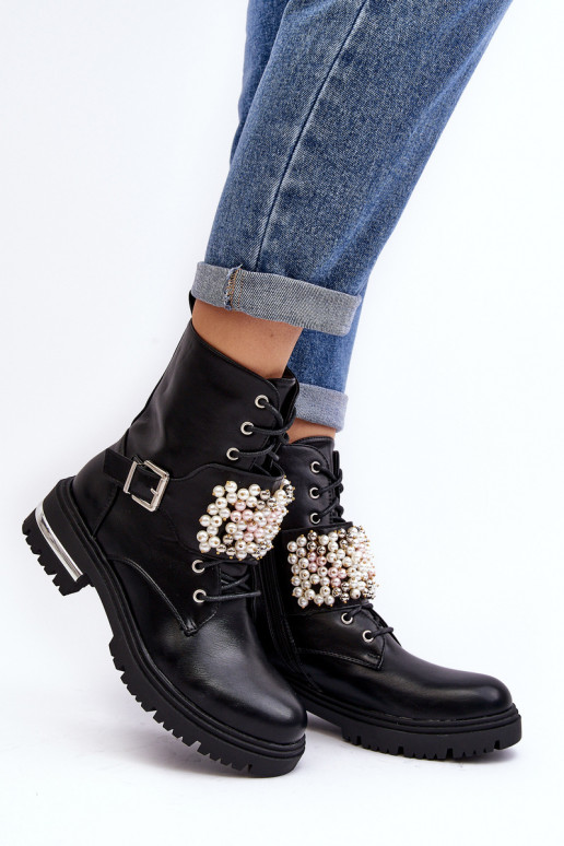 voodriga   säärsaapad Naiste poolsaapad Kaunistustega mustad Venizi voodriga   säärsaapad Naiste poolsaapad Kaunistustega mustad Venizi