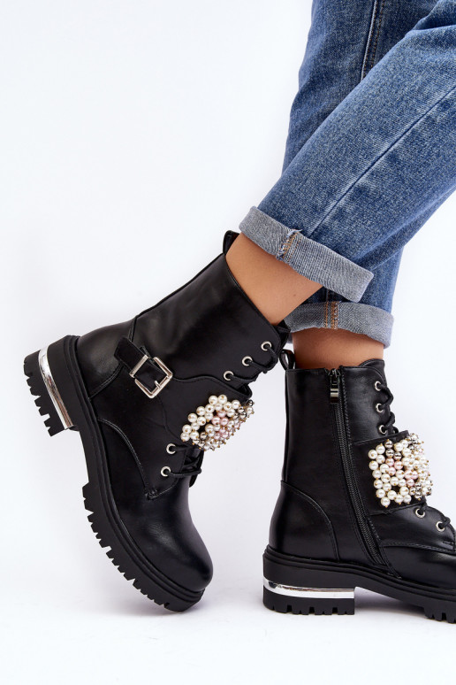 voodriga   säärsaapad Naiste poolsaapad Kaunistustega mustad Venizi voodriga   säärsaapad Naiste poolsaapad Kaunistustega mustad Venizi