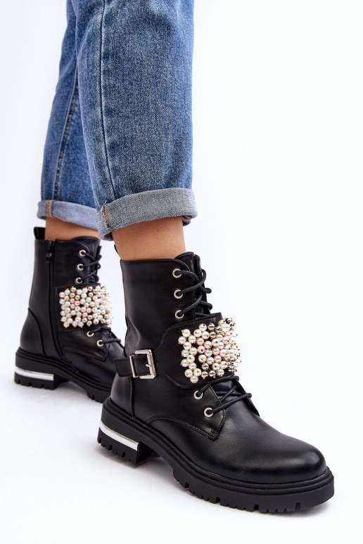 voodriga   säärsaapad Naiste poolsaapad Kaunistustega mustad Venizi voodriga   säärsaapad Naiste poolsaapad Kaunistustega mustad Venizi