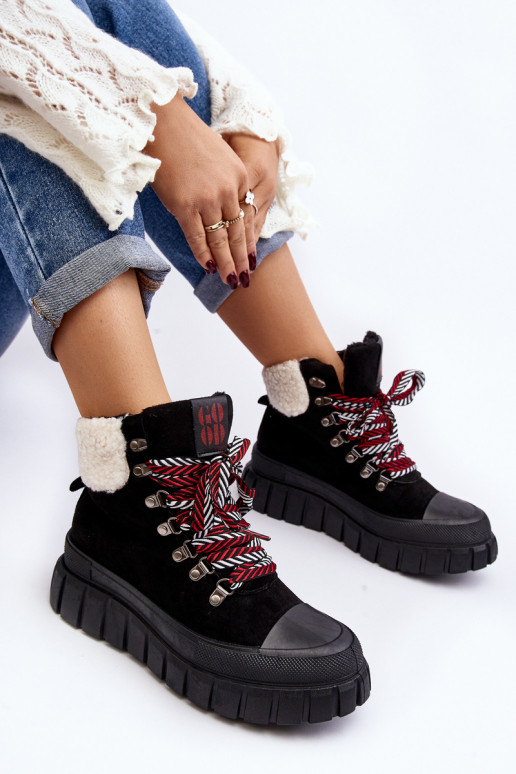 voodriga Naiste poolsaapad jalanõud  mustad Ralotta voodriga Naiste poolsaapad jalanõud  mustad Ralotta