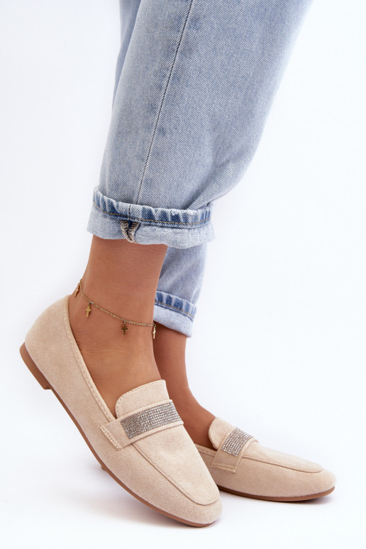 Sädelevate aasadega mokassiinid beež Ralrika