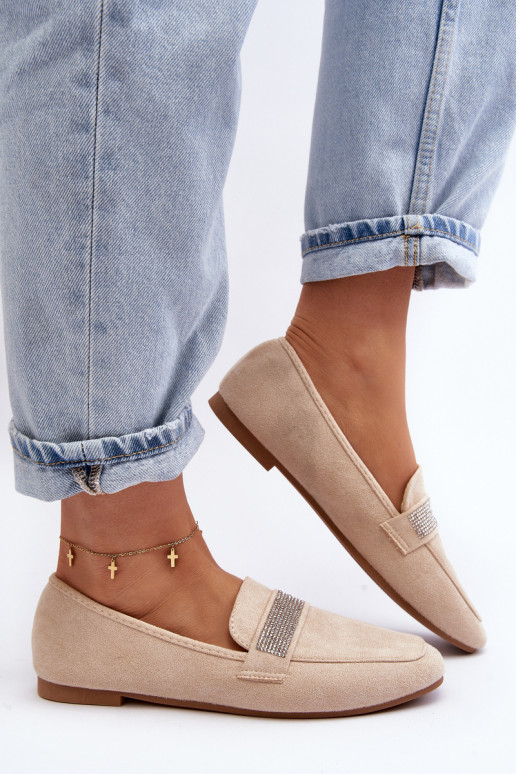 Sädelevate aasadega mokassiinid beež Ralrika