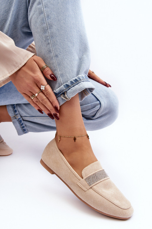 Sädelevate aasadega mokassiinid beež Ralrika