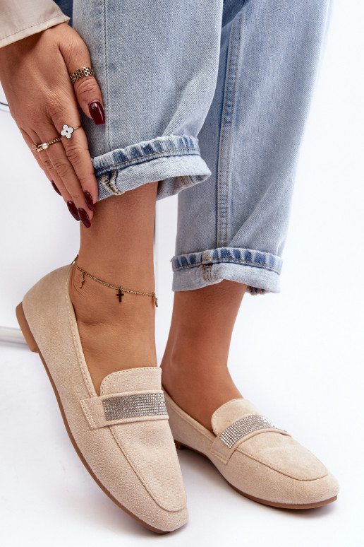 Sädelevate aasadega mokassiinid beež Ralrika