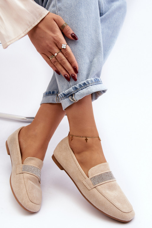 Sädelevate aasadega mokassiinid beež Ralrika