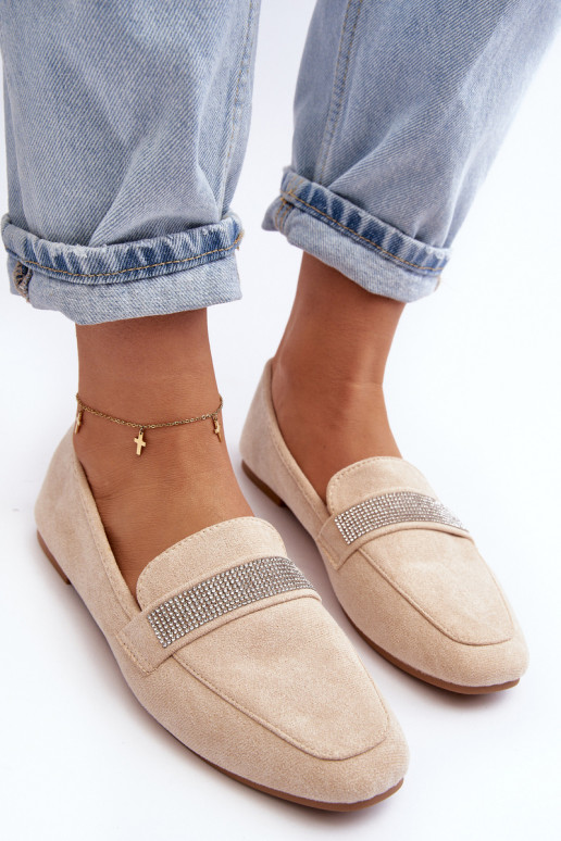 Sädelevate aasadega mokassiinid beež Ralrika