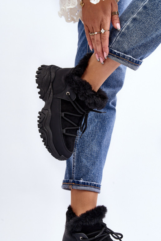 Naiste poolsaapad karusnahaga mustad Cresandi