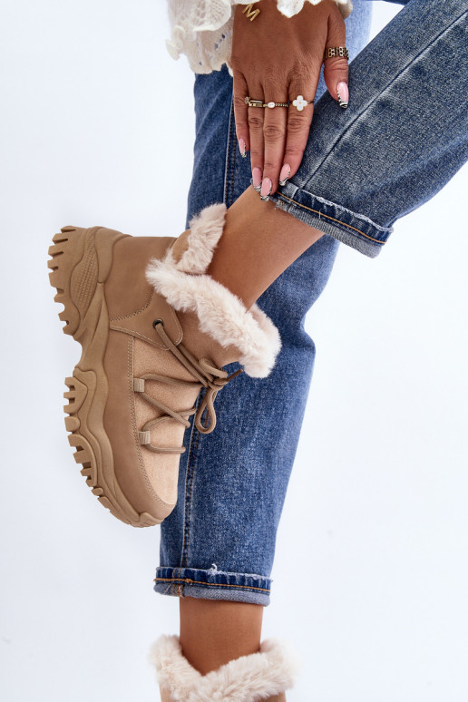 Naiste poolsaapad karusnahaga beeži värvi Cresandi Naiste poolsaapad karusnahaga beeži värvi Cresandi