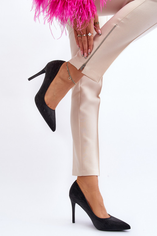 kõrge kontsaga Kaunistustega Läikivadem mustad Klonisa