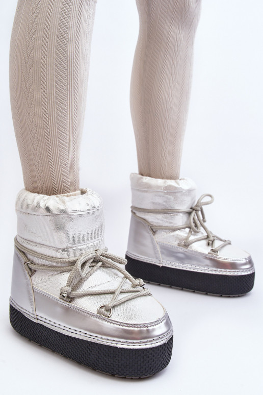 nööpidega lumesaapad saapad koos stiilsete detailidega Hõbedat värvi Toolsa nööpidega lumesaapad saapad koos stiilsete detailidega Hõbedat värvi Toolsa