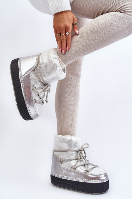 nööpidega lumesaapad saapad koos stiilsete detailidega Hõbedat värvi Toolsa nööpidega lumesaapad saapad koos stiilsete detailidega Hõbedat värvi Toolsa