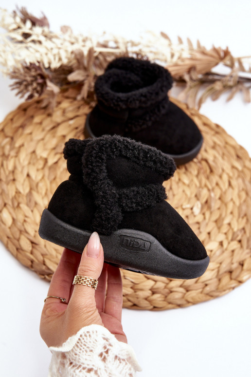 Nööpidega lumesaapad krõpsudega kinnitatav mustad Unitia