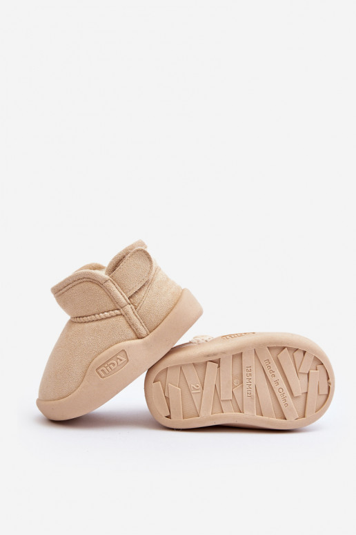 nööpidega lumesaapad Laste jalanõud voodriga karusnahaga beeži värvi Benigna nööpidega lumesaapad Laste jalanõud voodriga karusnahaga beeži värvi Benigna