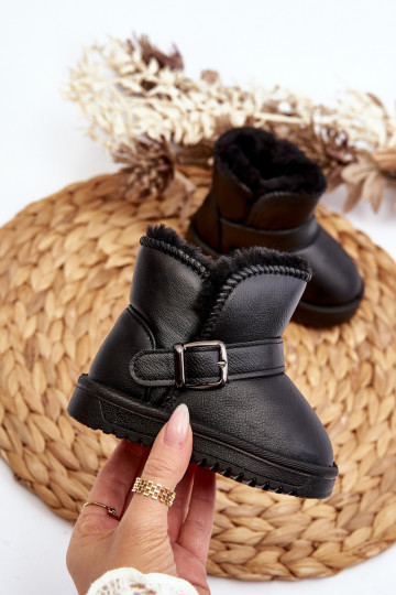 Laste jalanõud Eko   nööpidega lumesaapad rihmadega mustad Orinor 2