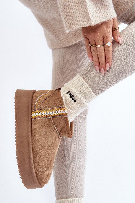 nööpidega lumesaapad platvormiga mustriga pruunid värvi Udra