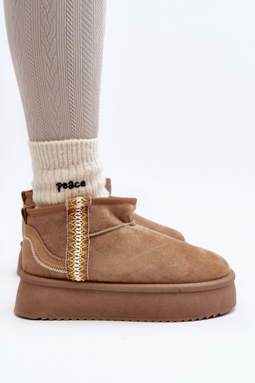 nööpidega lumesaapad platvormiga mustriga pruunid värvi Udra