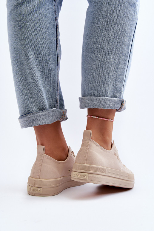 Nööritavad riidest jalatsid beeži värvi Staneva