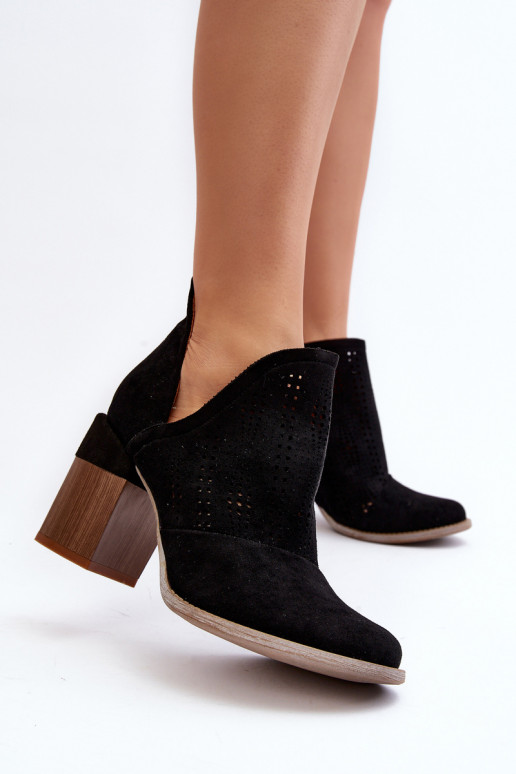 Naiste poolsaapad  kõrge jämeda kontsaga mustad Niartima Naiste poolsaapad  kõrge jämeda kontsaga mustad Niartima