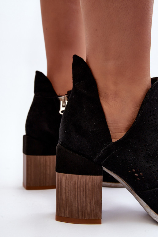 Naiste poolsaapad  kõrge jämeda kontsaga mustad Niartima Naiste poolsaapad  kõrge jämeda kontsaga mustad Niartima