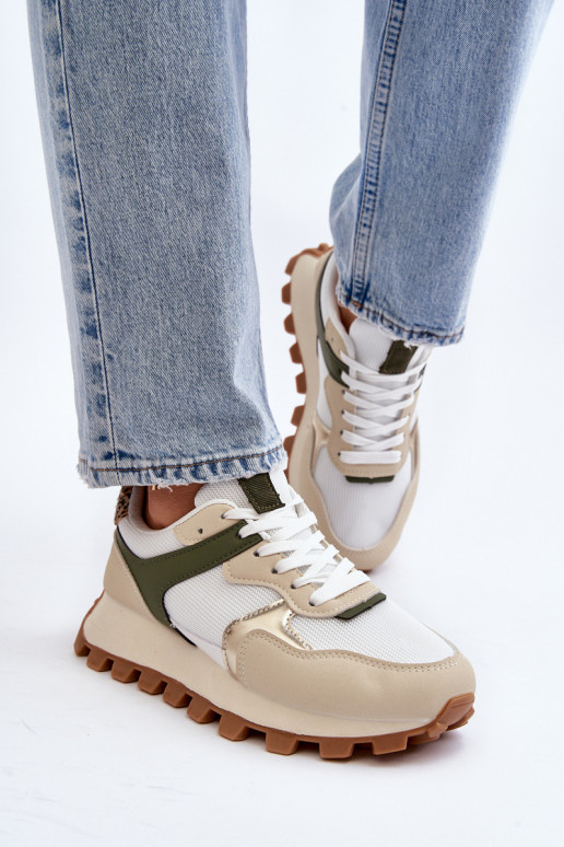 Sneakers tüüpi jalanõud spordijalatsid   beeži värvi-Rohelist värvi Ralita Sneakers tüüpi jalanõud spordijalatsid   beeži värvi-Rohelist värvi Ralita