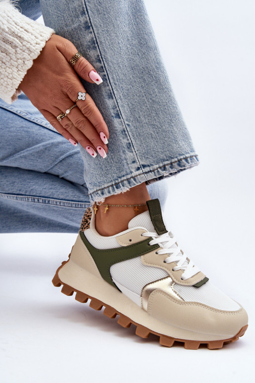 Sneakers tüüpi jalanõud spordijalatsid   beeži värvi-Rohelist värvi Ralita Sneakers tüüpi jalanõud spordijalatsid   beeži värvi-Rohelist värvi Ralita