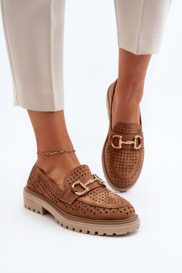 Naiste mokassiinid  kaunistustega pruunid värvi Talesse