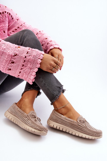 naiste mokassiinid lipsukesega beeži värvi Reece 2