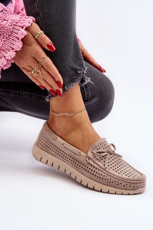 naiste mokassiinid lipsukesega beeži värvi Reece