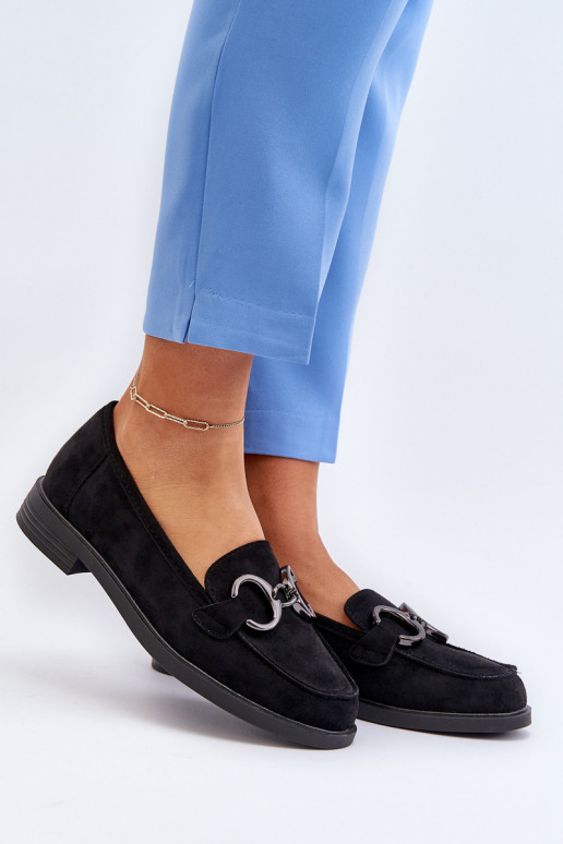 Elegantne mokassinid kaunistustega mustad Echonesa