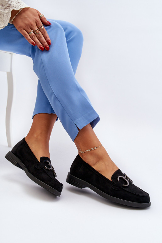 Elegantne mokassinid kaunistustega mustad Echonesa