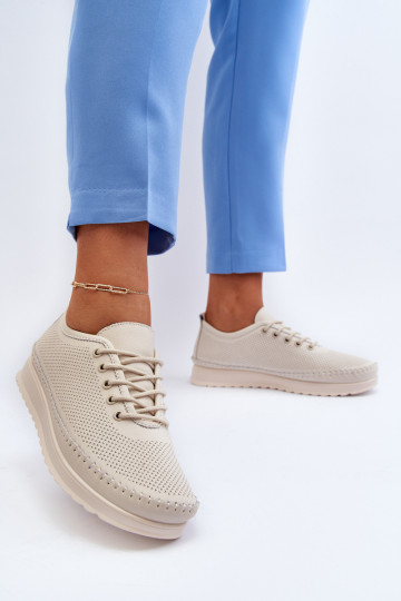 Sportliku stiiliga jalanõud naiste saapad beeži värvi Lalnai