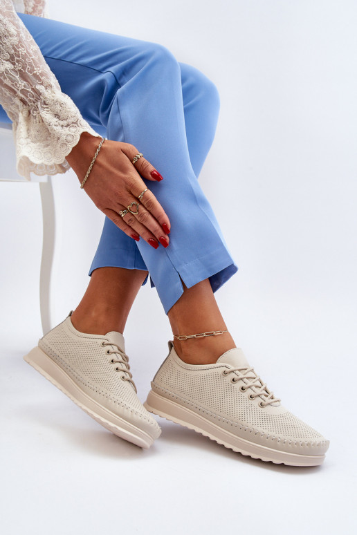 Sportliku stiiliga jalanõud naiste saapad beeži värvi Lalnai Sportliku stiiliga jalanõud naiste saapad beeži värvi Lalnai