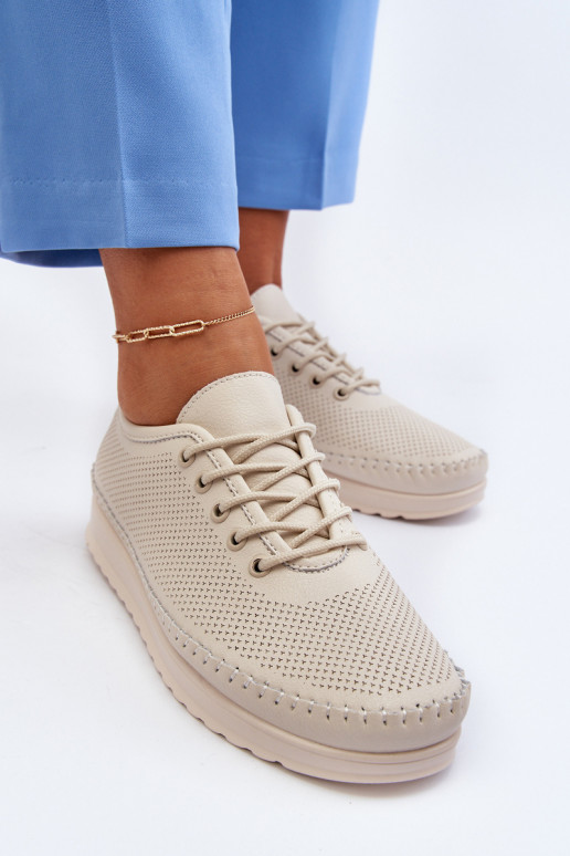 Sportliku stiiliga jalanõud naiste saapad beeži värvi Lalnai Sportliku stiiliga jalanõud naiste saapad beeži värvi Lalnai